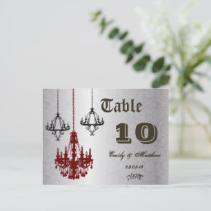 Bordsnumret Red and Black Chandelier Vykort