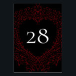 Bordsnumret Red and Black Heart Gothic Bröllop Bordsnummer<br><div class="desc">Vårt vackra Bordsnummer Red & Black Heart Gothic Bröllop är mörk,  men ändå härligt med vår konstnärliga rulla. De är designade i en mängd olika saker så att hela bröllop kan samordnas med samma stil!</div>