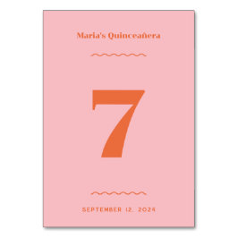 Bordsnumret Retro Rosa Bordsnummer