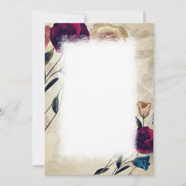 Bordsnumret Ro Bröllop i Antique Burgundy Beige Inbjudningar (Framsida)