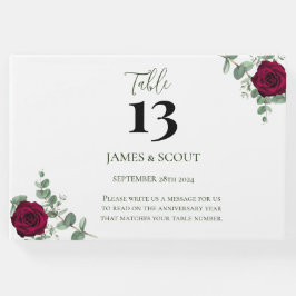 Bordsnumret röd ros Bröllop Gästböcker