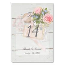 Bordsnumret Romantic vår Bröllop