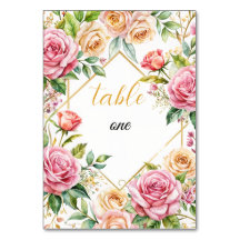 Bordsnumret Romantisk Blommigt Bröllop