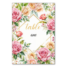 Bordsnumret Romantisk Blommigt Bröllop Bordsnummer