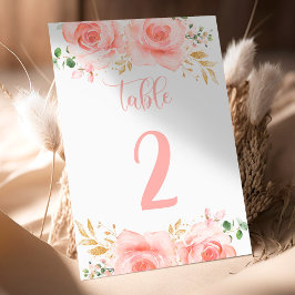 Bordsnumret rosa & Guld Girl Baby Shower