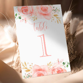 Bordsnumret rosa & Guld Girl Baby Shower