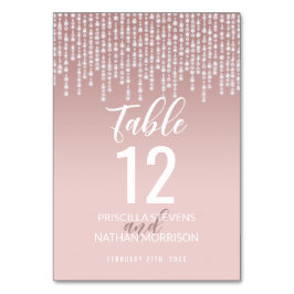 Bordsnumret  Rosa Hanging Diamond Ljus Bordsnummer