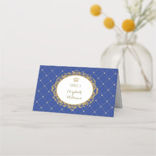 Bordsnumret Royal Blue Guld Prince Place Placeringskort