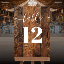 Bordsnumret Rustic Barn Wood Boho Inbjudningar