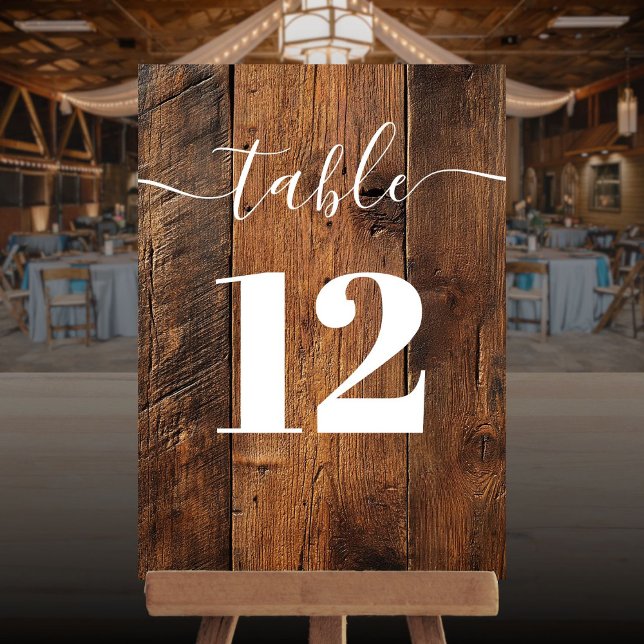 Bordsnumret Rustic Barn Wood Boho Inbjudningar (Rustic Barn Wood Boho Table Number)
