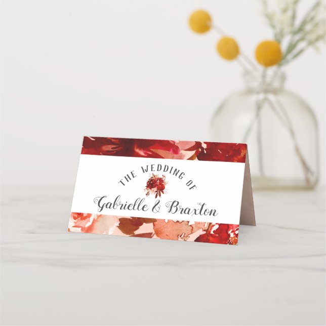 Bordsnumret Rustic Beauty Blommigt Framed Seating  Placeringskort (Baksida)