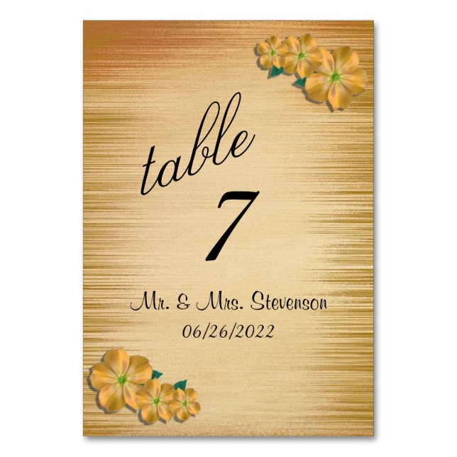 Bordsnumret Rustic Blommigt Bordsnummer (Framsidan)