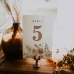 Bordsnumret Rustic Boho Bröllop Bordsnummer<br><div class="desc">Fånga andan i din speciella dag med dessa vackra boho-stil-bordsnummer-kort. De har en fantastisk blommigt med jordton och skapar dem perfekten som tillägg till bröllop bord. Matchande objekt i vår butik Cava Party Design.</div>