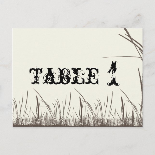 Bordsnumret Rustic Land Grasslands Vykort (Framsida)