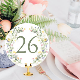 Bordsnumret Rustic Meadow Flower Summer Bröllop Inbjudningar