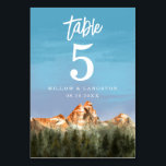 Bordsnumret Rustic Mountain Bröllop Bordsnummer<br><div class="desc">Bordsnumret Rustic bröllop,  som illustrerar ett rött berg med skogarna gräs träd. Perfekt för fall- eller vinterbröllop.</div>