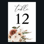 Bordsnumret Rustic Neutralt Boho Blommigt Bordsnummer<br><div class="desc">Pressa upp bröllop eller party bord med ditt Bordsnummer-kort för Rustic Neutralt Boho Blommigt.</div>