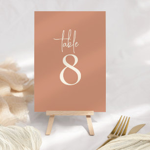 Bordsnumret Rustic Script Terracotta Boho bröllop