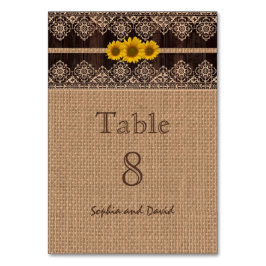 Bordsnumret Rustic Snöre Burlap Wood Bröllop Bordsnummer