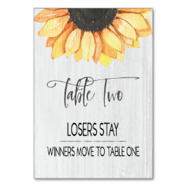 Bordsnumret Rustic Solros Bord 2 Bunco Bordsnummer