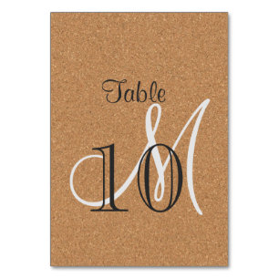 Bordsnumret Rustic Vin Kork Bröllop Monogram Bordsnummer