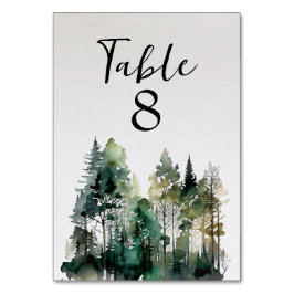 Bordsnumret Rustic Watercolor Forest Bordsnummer