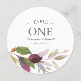 Bordsnumret Rustic Watercolor Greenery Inbjudningar