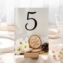 Bordsnumret Rustic White Daisys Woodland Bröllop Bordsnummer