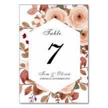 Bordsnumret Rustic Wildblomma Blommigt Bröllop