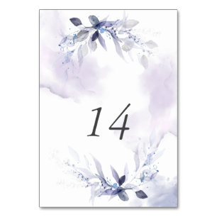 Bordsnumret Rustic Wispy Violet Watercolor Lövs Bordsnummer