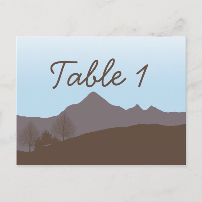 Bordsnumret Rustig bergsfärg Vykort (Framsida)