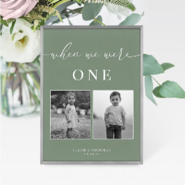 Bordsnumret Sage Grönt Modern Elegant bröllop Age Bordsnummer