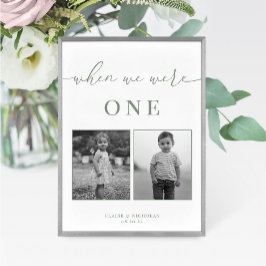 Bordsnumret Sage Grönt Modern Elegant bröllop Age Bordsnummer