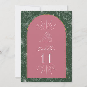 Bordsnumret Seashell Handflatan Beach Wedding Inbjudningar