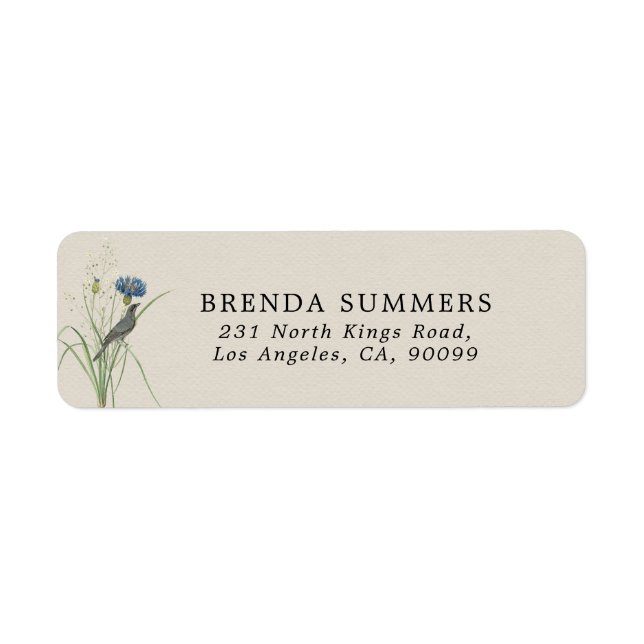 Bordsnumret Secret Garden WildFlowers Returadress Etikett (Framsidan)
