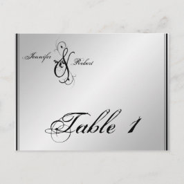 Bordsnumret silver Elegance Bröllop Vykort