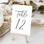 Bordsnumret Simple Black Script Bröllop Bordsnummer<br><div class="desc">bordsnummer i elegant bröllop som innehåller bordsnumret som visas i ett vanligt svart skript med vit bakgrund. Färg och bakgrund kan ändras till bröllop färg med hjälp av verktygen Redigera.</div>