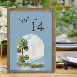 Bordsnumret Sjö Evergreen Destination Wedding