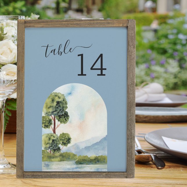 Bordsnumret Sjö Evergreen Destination Wedding (Skapare uppladdad)