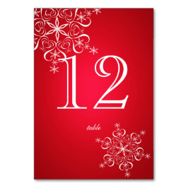Bordsnumret Snowflake Elegance Red 2 Bordsnummer