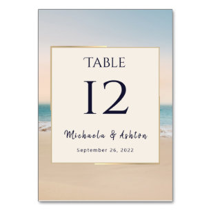 Bordsnumret snyggt Beach Wedding Bordsnummer