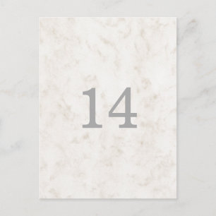 Bordsnumret Soft Beige Elegant Marble Vykort