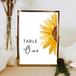 Bordsnumret Solros bröllop Bordsnummer