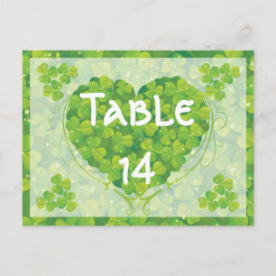 Bordsnumret St. Patrick's Day Irish bröllop Vykort