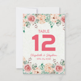 Bordsnumret Ställe vid blommigt Bröllop/Escort Inbjudningar