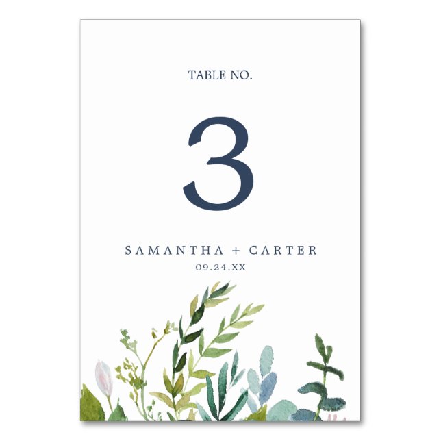 Bordsnumret Summer Greenery Bordsnummer (Framsidan)