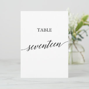 Bordsnumret Svart 5 x 7 utskrivbart elegant Sevent Inbjudningar