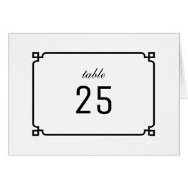 Bordsnumret Svart deco-Chic Hälsningskort