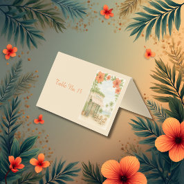 Bordsnumret Tropical Hawaii Destination Wedding Kort