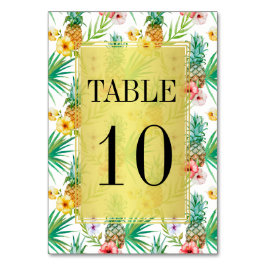 Bordsnumret Tropiskt ananas och Hibiscus Bröllop Bordsnummer